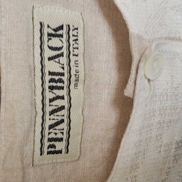 PENNYBLACK Cotton Linen Blend Knit Long Sleeve Top, Ivory, Made in Italy Size 8 - Picture 2 of 10